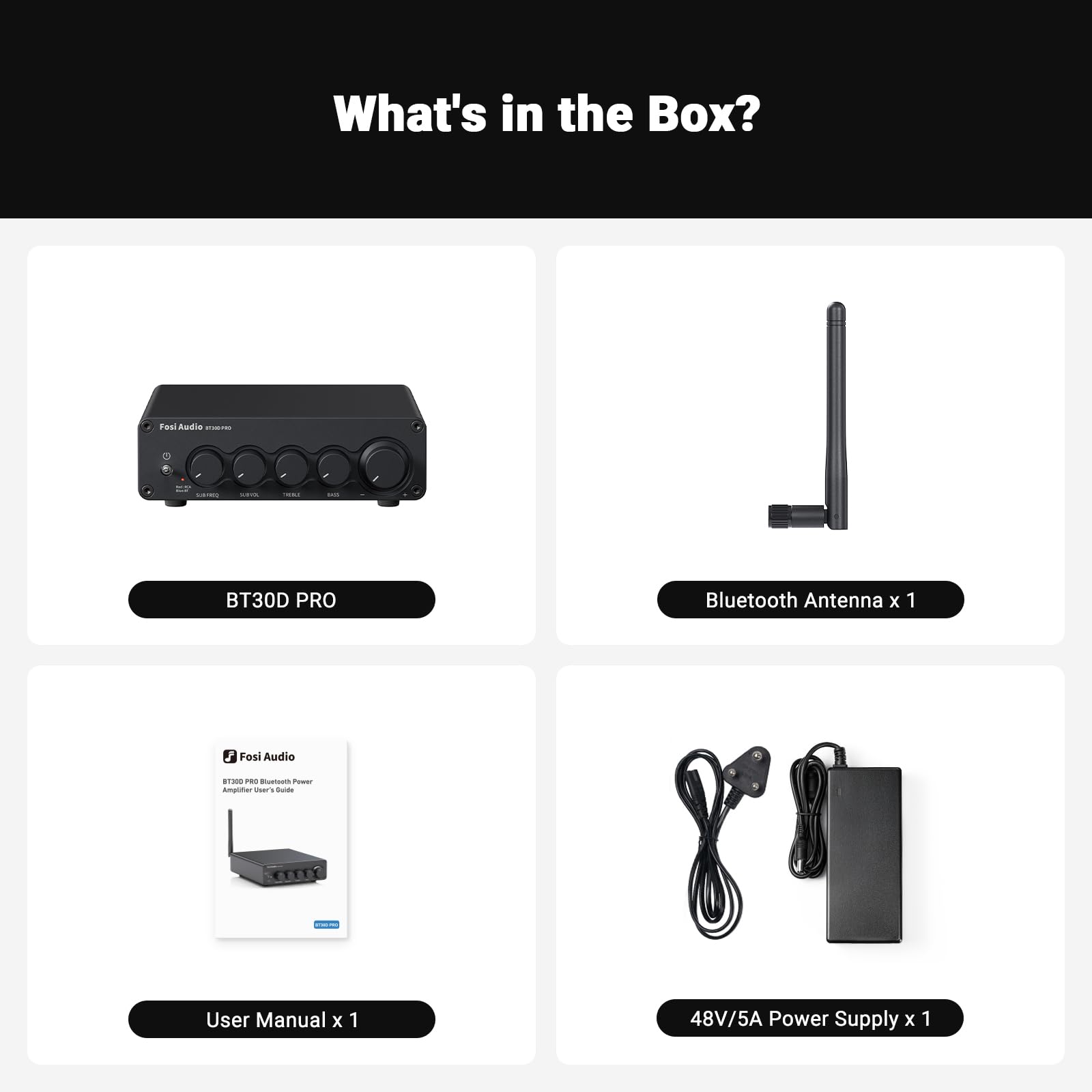 Fosi Audio BT30D Pro TPA3255 Hi-Fi Bluetooth 5.0 Stereo Audio Receiver Amplifier 2.1 Channel Mini Class D Integrated Amp 165 Watt x2+350 Watt for Home Outdoor Desktop Bookshelf Speakers/Subwoofers