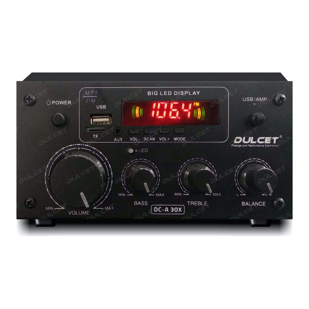 Dulcet DC-A30X 2 Channel Stereo Amplifier with Big LED Display/Bluetooth/MIC Input/USB/SD Card Slot/FM Radio/AUX Input/Remote Control & Built-in Equalizer with Bass, Treble & Balance Control - Image 2