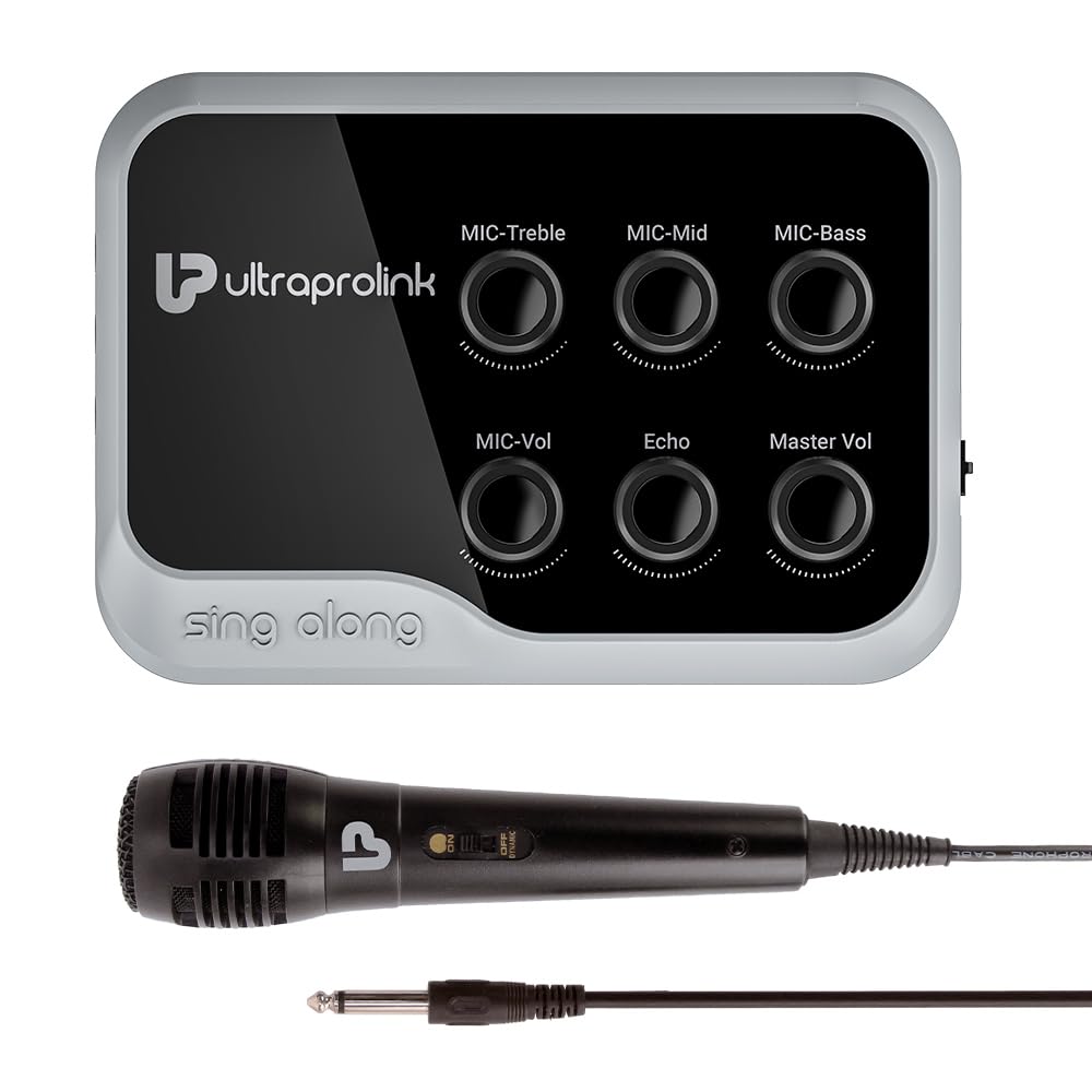 UltraProlink Sing Along Portable Bluetooth Karaoke Mixer | with Recording | with Karaoke Microphone & Bluetooth Receiver Amplifier with Echo for Mobile Phones | Sing Along | UM1002 - Image 2
