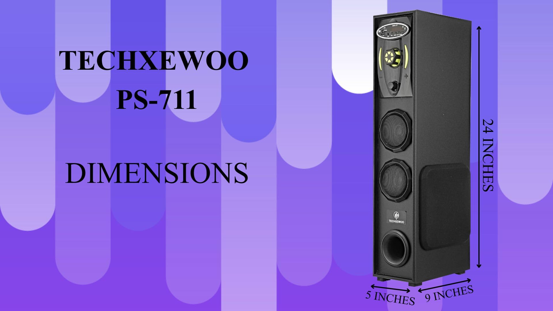 TECHXEWOO PS-711 Mini Home Theatre Subwoofer System, 80W, 5.25 Inch, with 3 Inch Dual Satellites, Extreme Bass, Mic Slot, Aux, USB, FM and Remote Control