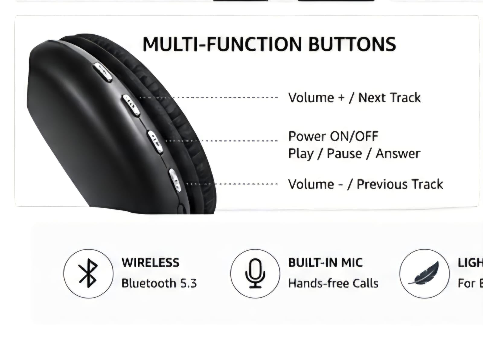 SANTUSHTI FASHION P9 Wireless Bluetooth Headphone, Hi-Fi Stereo Sound, 40mm Drivers - Image 8
