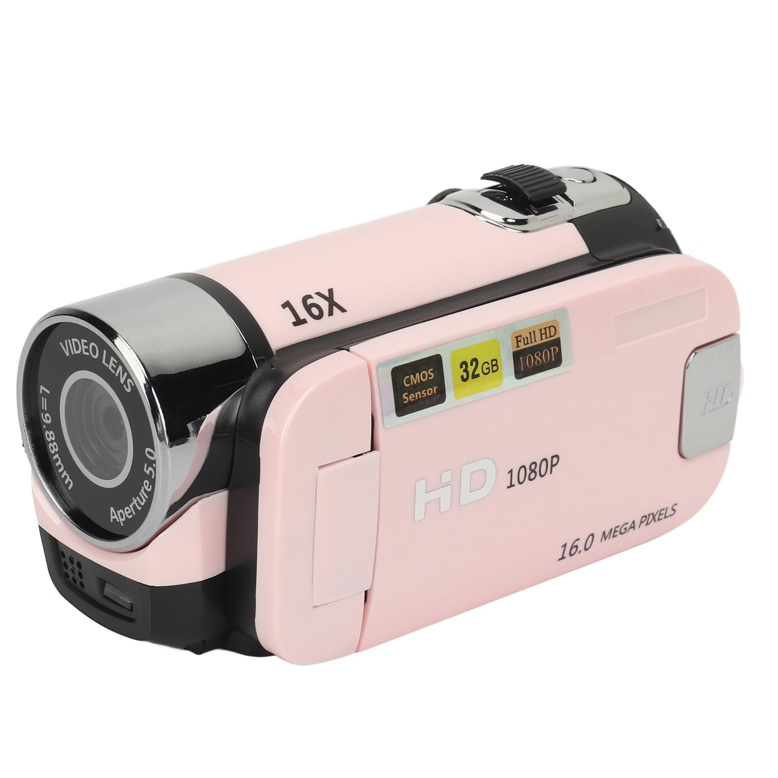 Portable 1080P HD Digital Video Camera Camcorder 16MP 16X Zoom with Fill Light 2.7 Inch Rotatable LCD Screen for Vlogging Travel Sports Events Handheld Recorder