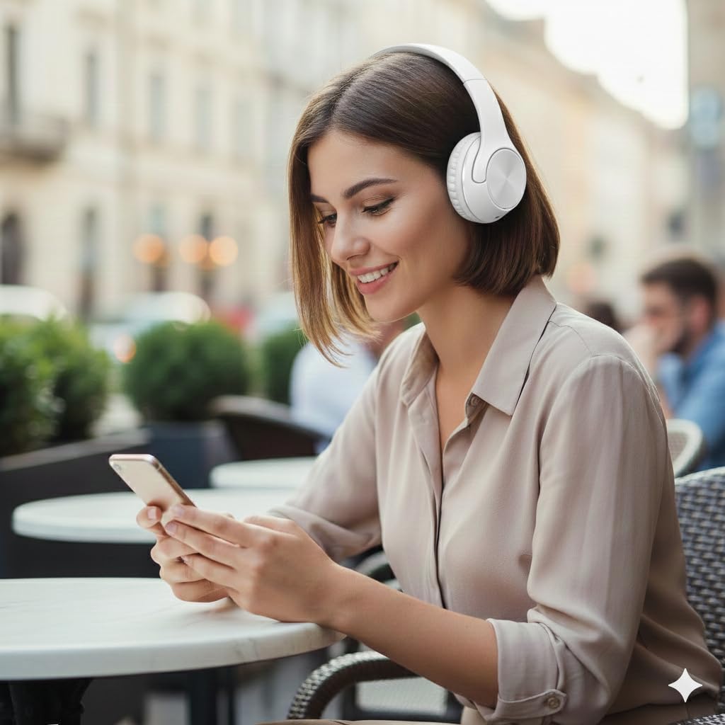 BfsTeckt Wireless Bluetooth Headphones with Deep Bass Sound, Foldable Design, Comfortable Cushioned Earpads, Built-in Mic for Music & Calls, Average Battery(1-3 Hours) Backup, Stylish Everyday Use - Image 4