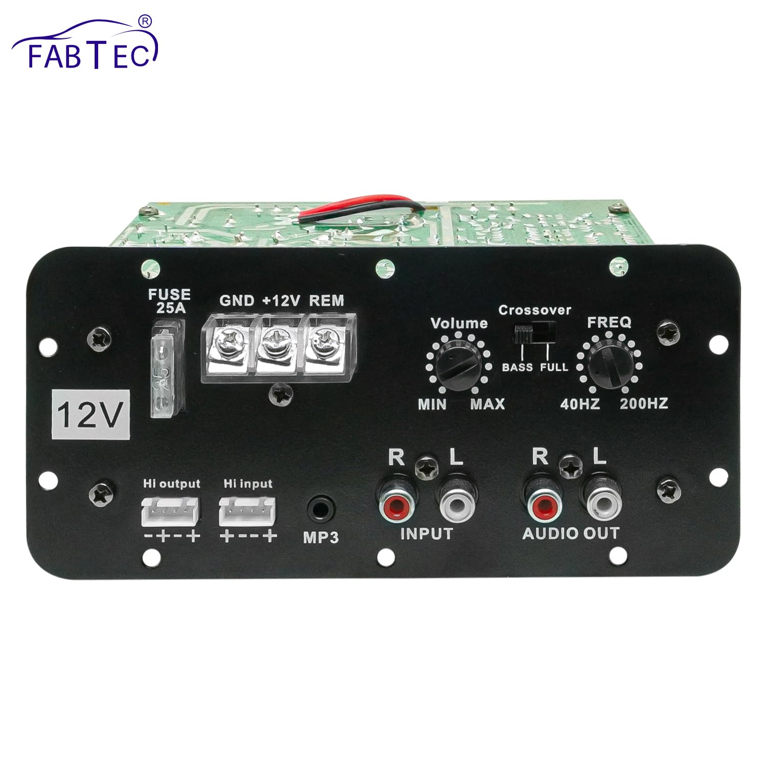 FABTEC 12V Dual Channel 120W Car Audio Amplifier – High Performance Stereo/Mono Amp with Deep Bass Support, Subwoofer Compatible, Class AB Design with MOSFET Power System - Image 3