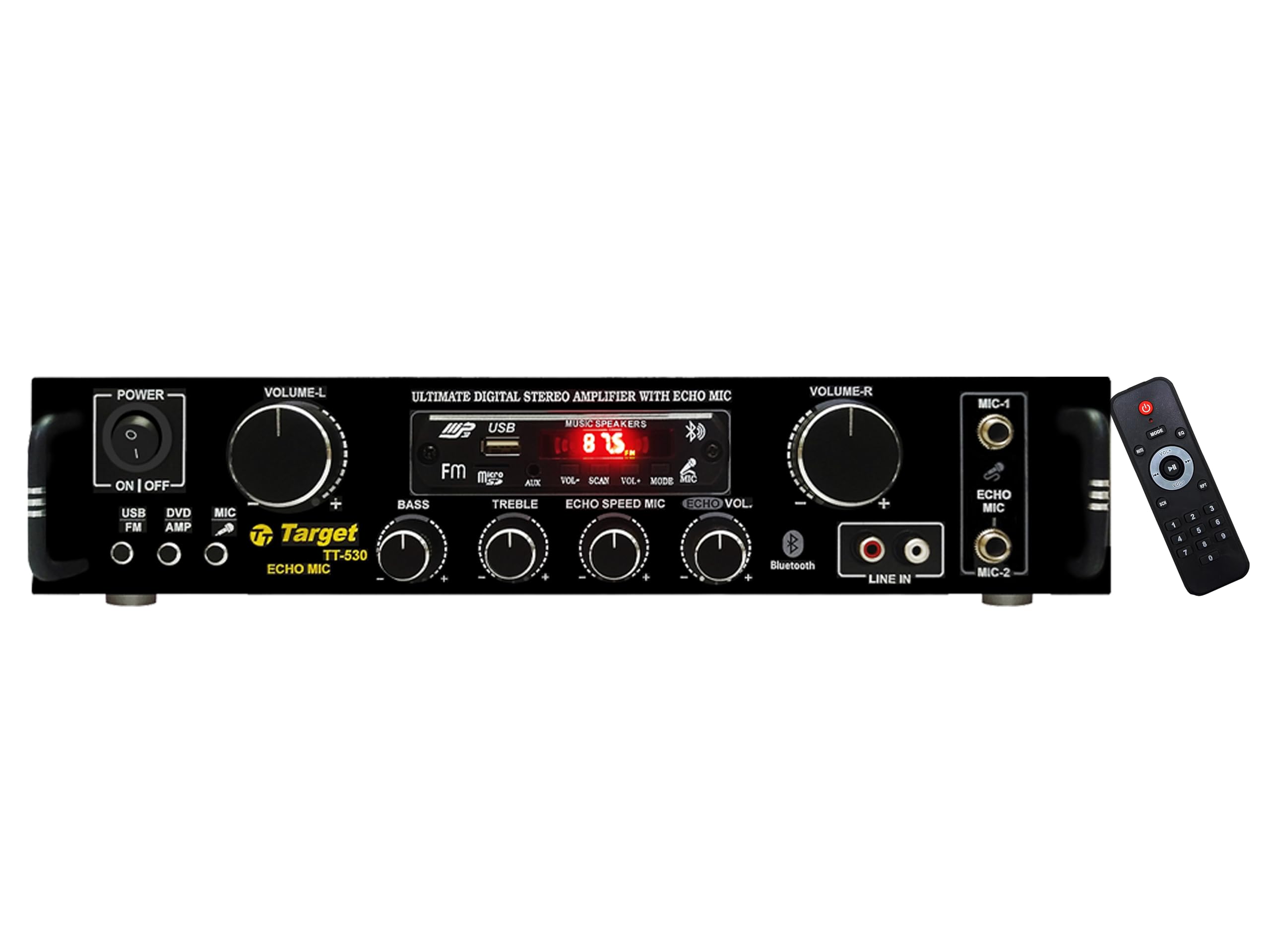 TARGET - TT - 530 HIFI STEREO AMPLIFIER DIGITAL TECH RMS 80 WATTS WITH USB,AUX,MIC,BLUTHOOTH,AV,2RC-BUILT IN BLUTHOOTH WITH 4440 DOUBLE IC CIRCUIT POWER AV AMPLIFIER PERFECT FOR HOME AND OUTDOOR - Image 2
