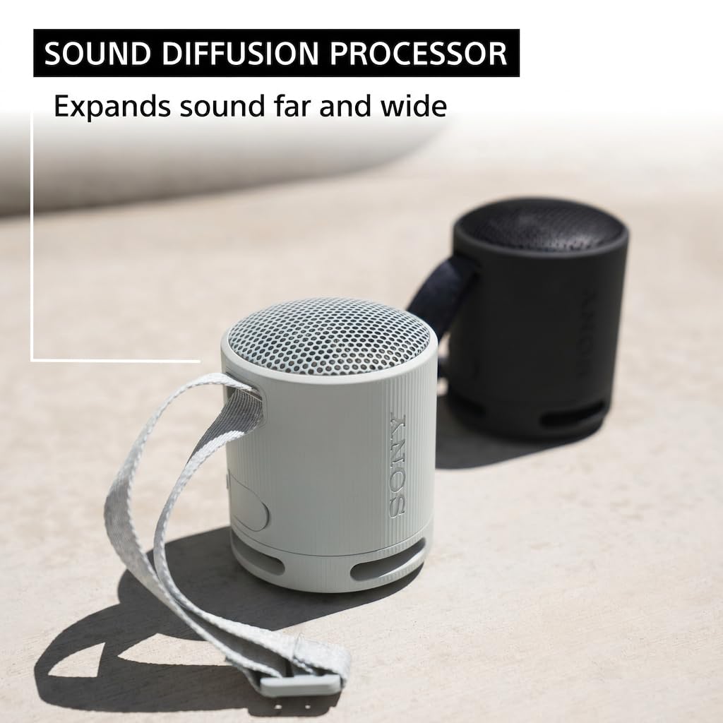 Sony SRS-XB100 Wireless Bluetooth Portable Lightweight Super-Compact Travel Speaker, Extra-Durable IP67 Waterproof & Dustproof, 16 Hrs Batt, Versatile Strap, Extra Bass & Hands-Free Calling-Black - Image 4