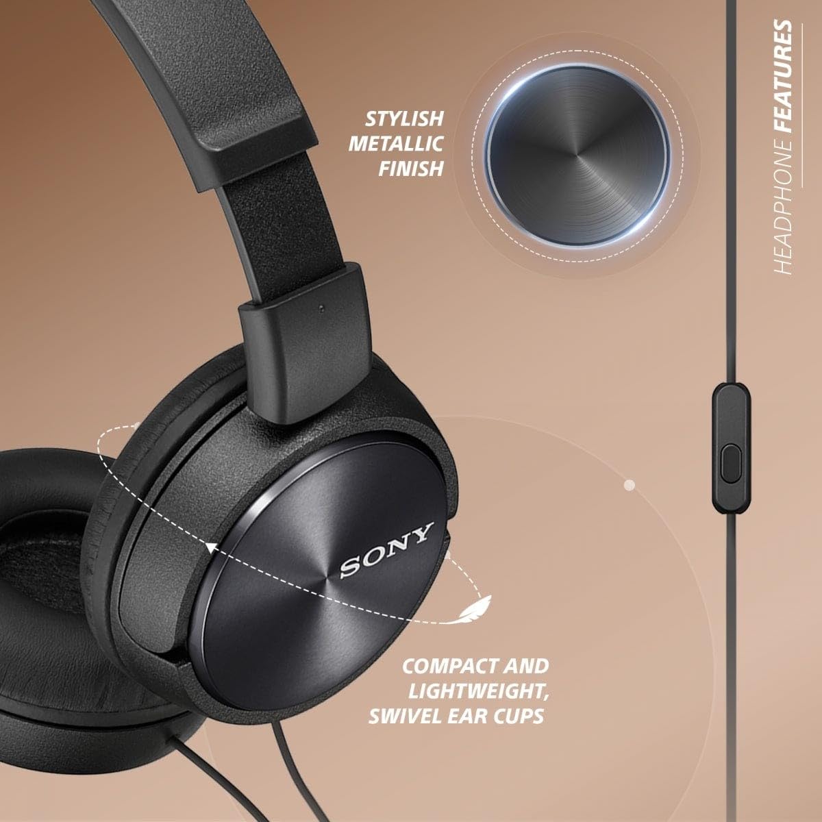 Sony ZX Series MDR-ZX310AP Wired Headband Stereo On Ear Headset -Black - Image 6