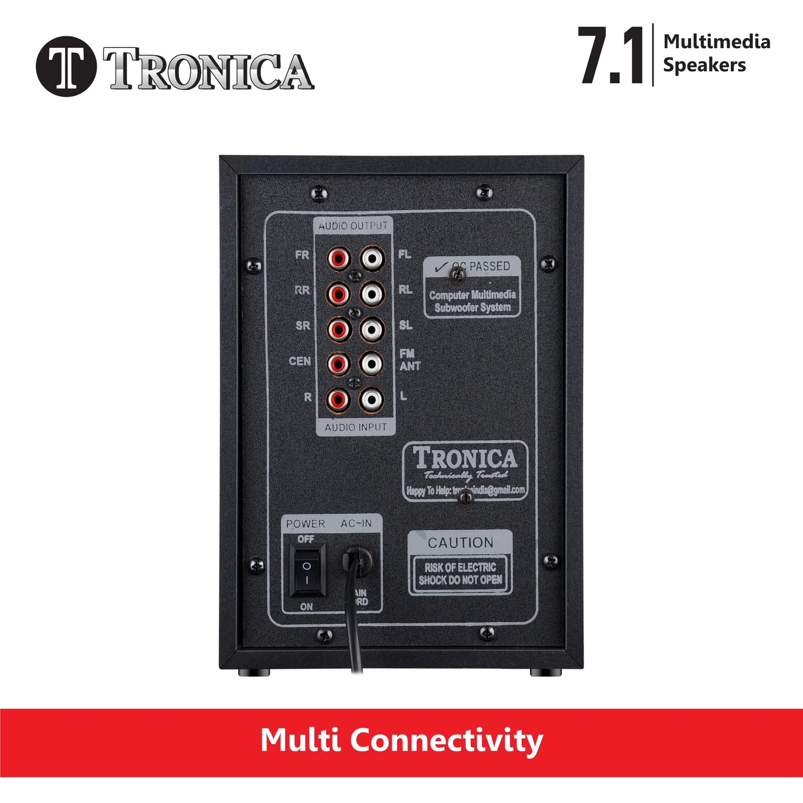 TRONICA PS07 Premium Series 7.1 Digital 60W Bluetooth Home Theater System PenDrive FM Aux TV Compatible with All Function Remote