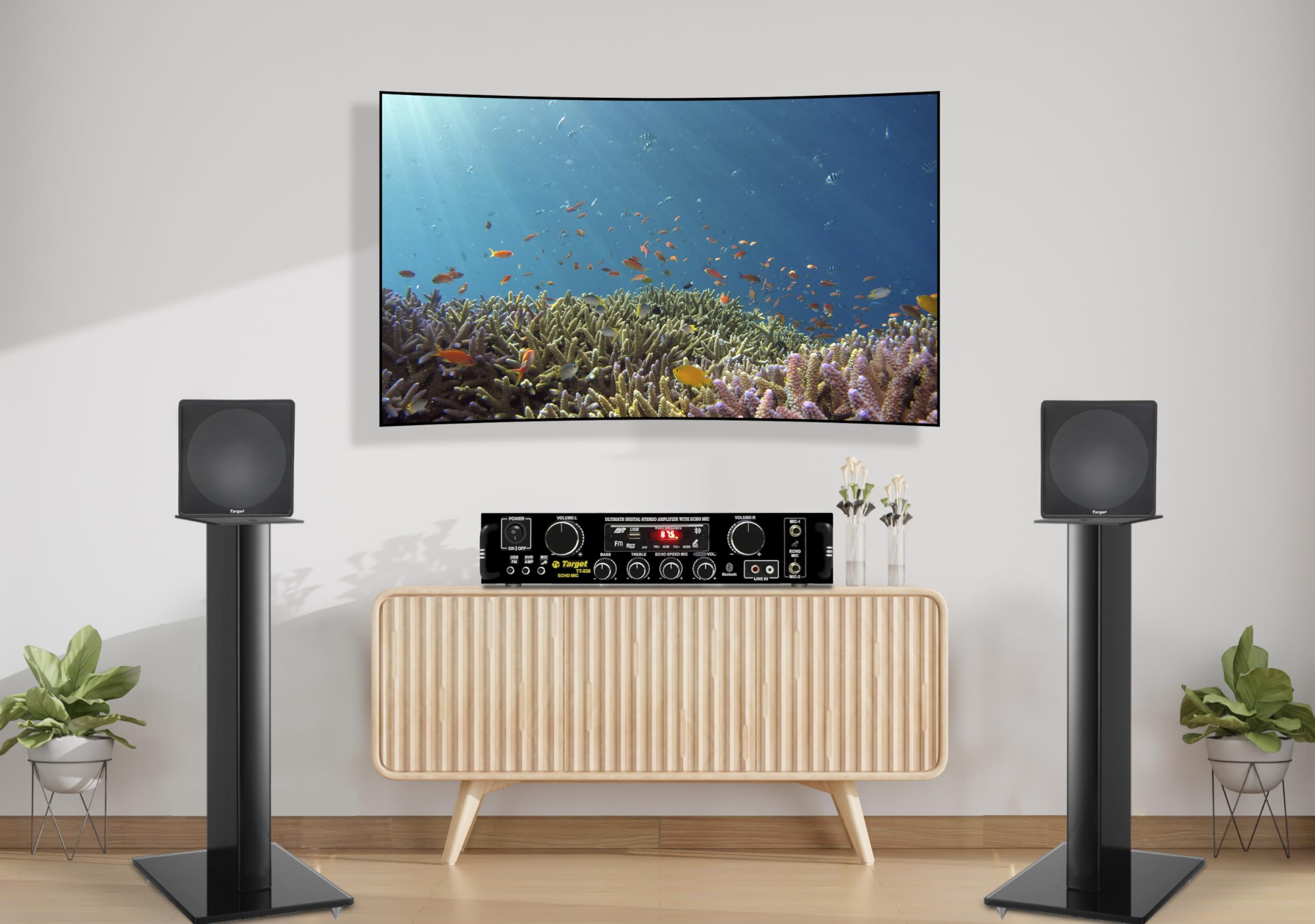 TARGET - TT - 530 HIFI STEREO AMPLIFIER DIGITAL TECH RMS 80 WATTS WITH USB,AUX,MIC,BLUTHOOTH,AV,2RC-BUILT IN BLUTHOOTH WITH 4440 DOUBLE IC CIRCUIT POWER AV AMPLIFIER PERFECT FOR HOME AND OUTDOOR - Image 3