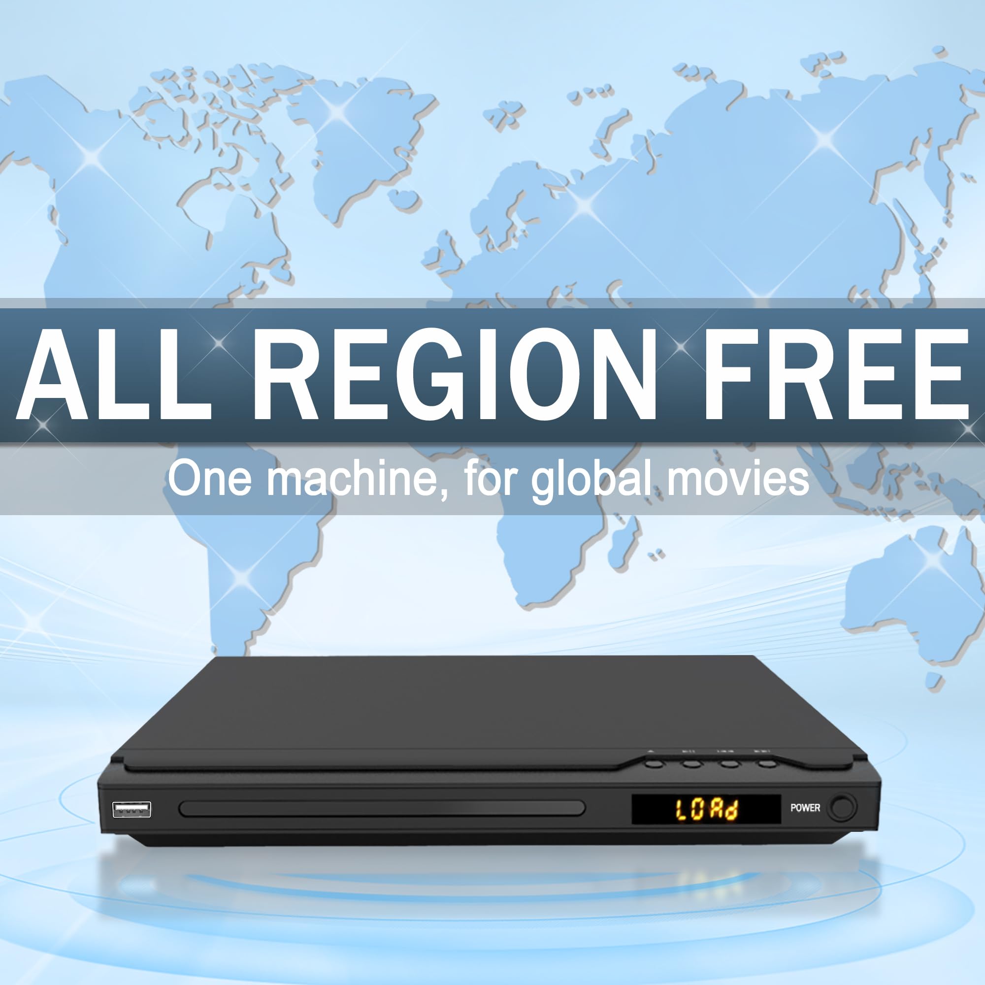 HDMI DVD Player, Multi-Region DVD Player for TV, Supports Mic's & USB Input, NTSC/PAL Systems, HDMI/RCA Cables and Remote Control Included - Image 6