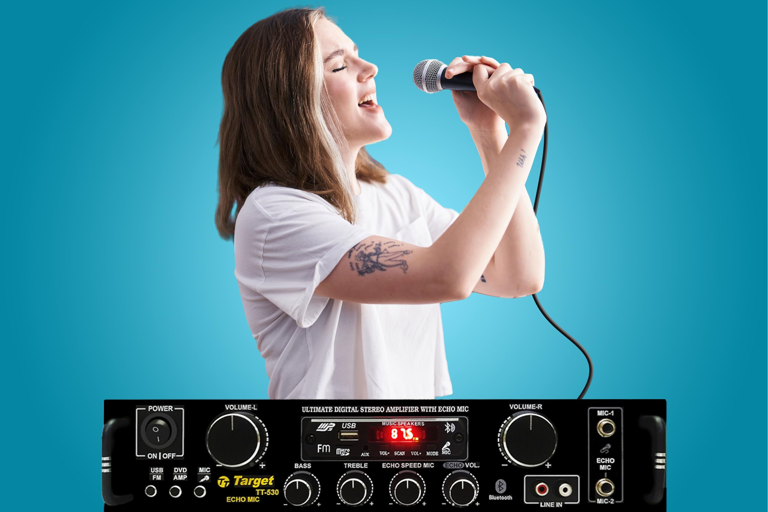 TARGET - TT - 530 HIFI STEREO AMPLIFIER DIGITAL TECH RMS 80 WATTS WITH USB,AUX,MIC,BLUTHOOTH,AV,2RC-BUILT IN BLUTHOOTH WITH 4440 DOUBLE IC CIRCUIT POWER AV AMPLIFIER PERFECT FOR HOME AND OUTDOOR - Image 4