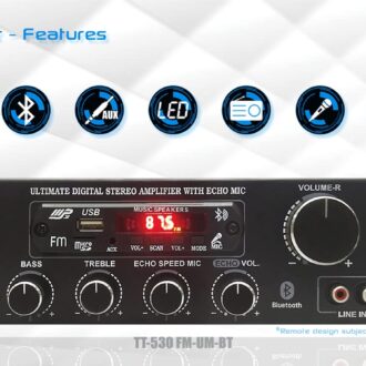 TARGET - TT - 530 HIFI STEREO AMPLIFIER DIGITAL TECH RMS 80 WATTS WITH USB,AUX,MIC,BLUTHOOTH,AV,2RC-BUILT IN BLUTHOOTH WITH 4440 DOUBLE IC CIRCUIT POWER AV AMPLIFIER PERFECT FOR HOME AND OUTDOOR