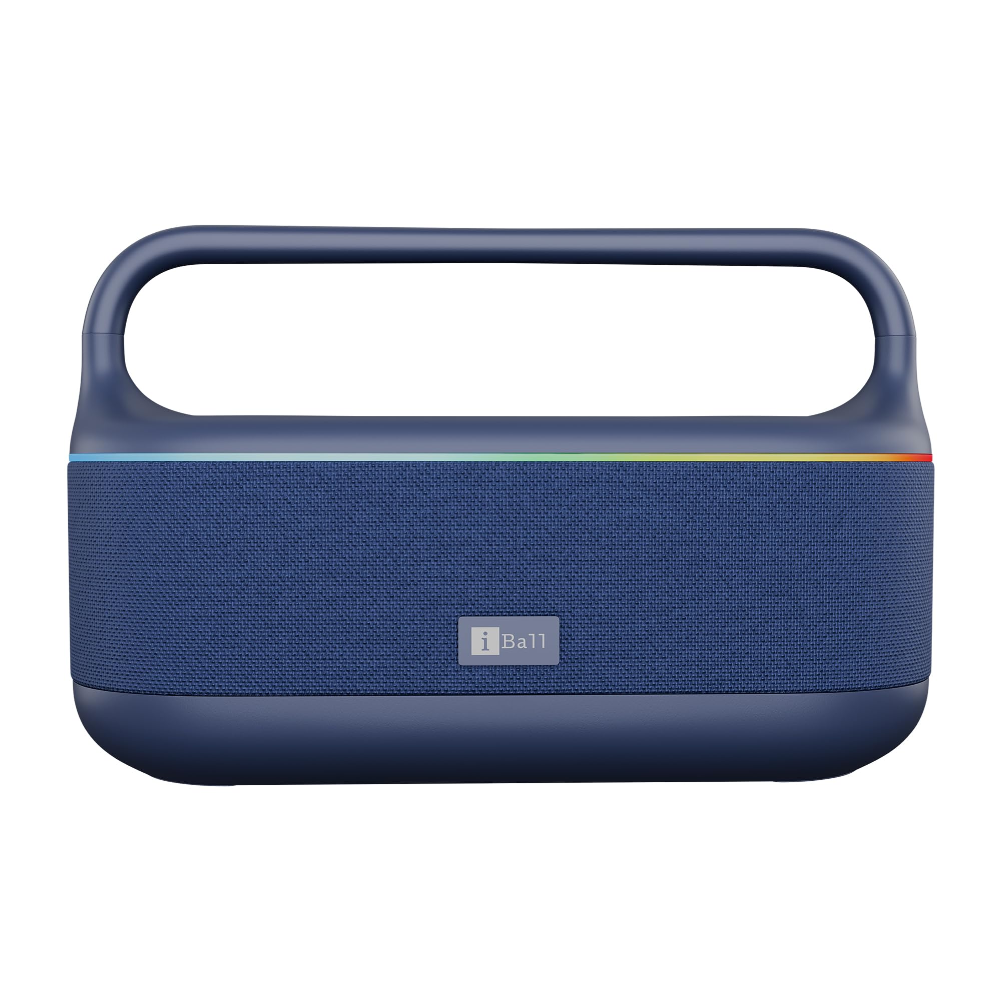 iBall Dhun 180 Portable Bluetooth Speaker, 50W RMS, 5Hrs Playback, Dual Drivers, Dual EQ, Metal Handle, Powerful BASS, TWS Support, RGB Lights, Fabric Finish, Type-C, Call Function (Blue) - Image 3
