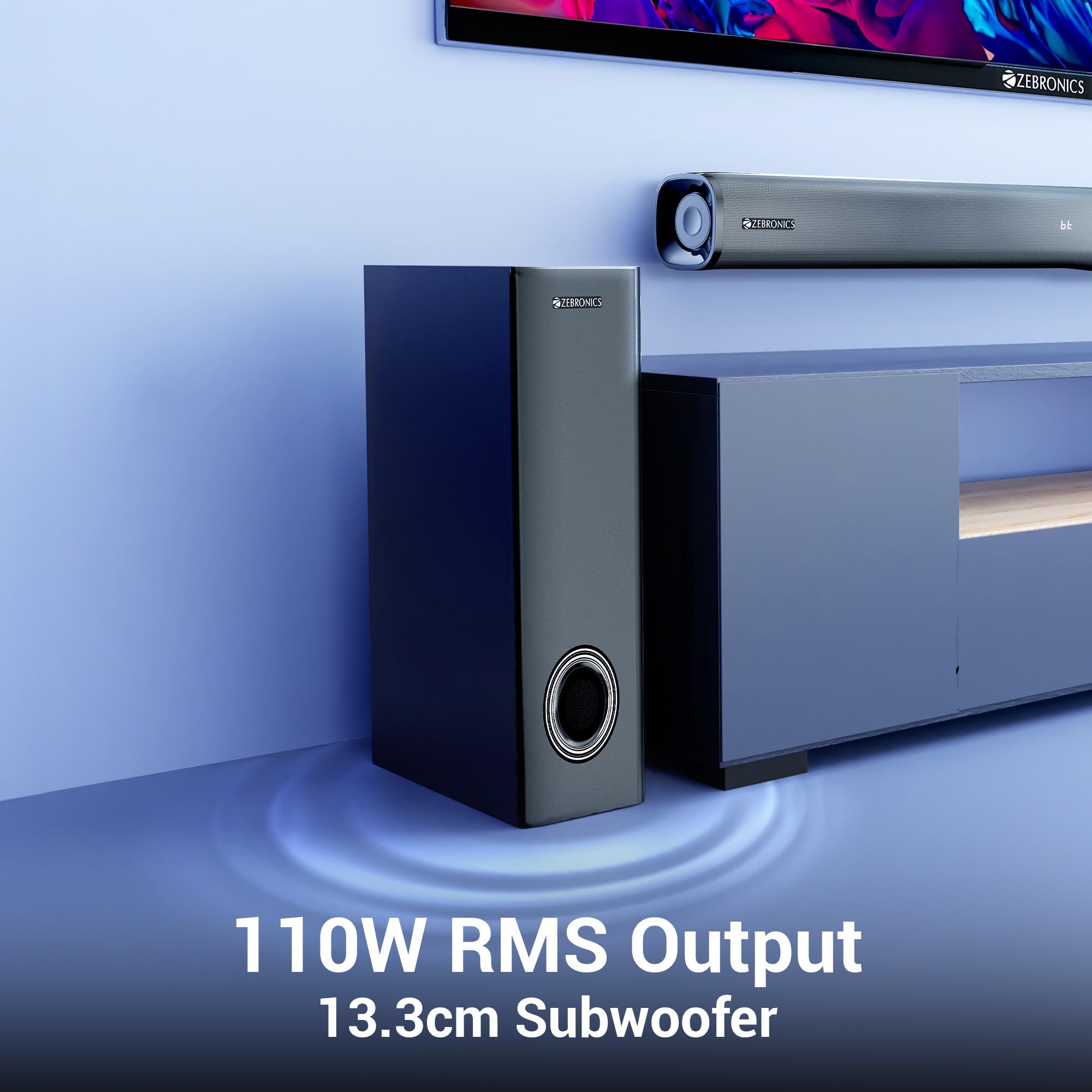 ZEBRONICS Juke BAR 6500, Dolby Soundbar, 200 Watts, Virtual Surround Sound, Dolby Audio, Dual Driver Soundbar, 5.25" Subwoofer, Bluetooth | HDMI (ARC) | Optical | USB | AUX - Image 7