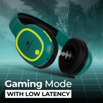 ZEBRONICS Thunder (2026 Upgrade) Wireless Headphones, BT v6.0, True 60 hrs Playback, 40mm Drivers, ENC, Gaming Mode, Dual Pairing, AUX & microSD, Rapid Charging, Call Function (Teal Green)