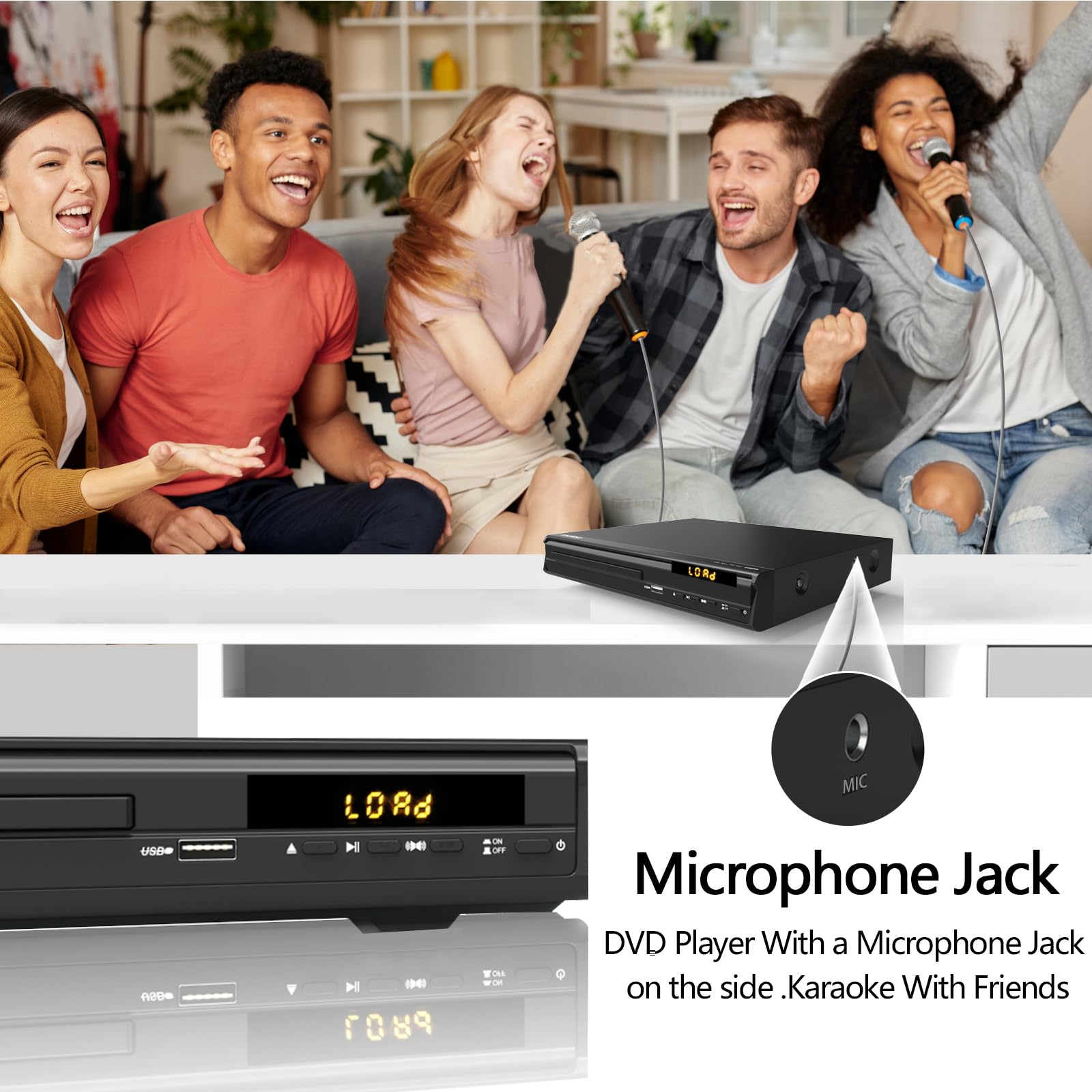 Multi-Region CD DVD Players,DVD Players for TV,HDMI AV Output, Supports USB Input & Mic's, Package Includes RCA/HDMI Cables and Remote Control - Image 3