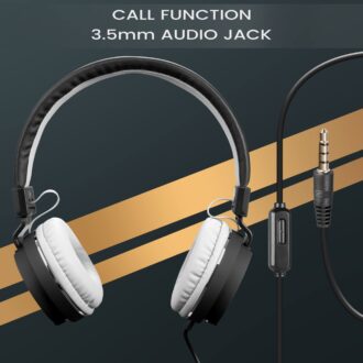 ZEBRONICS Storm Wired On Ear Headphone with 3.5mm Jack, Built-in Microphone for Calling,1.5 Meter Cable, Soft Ear Cushion, Adjustable Headband,Foldable Ear Cups (Black)