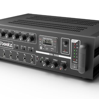 DaBeatz 250 watt Professional Power PA Amplifier with 6 mic input Power AV Amplifier with Bluetooth/MIC Input/USB/SD Card/FM Radio/AUX Input/Remote Control, Equalizer, Bass,Treble (250 watt Output)