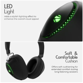 ZEBRONICS Duke (2026 Upgrade) Wireless Headphone, BT v5.3, Upto 60 hrs Playback, 40mm Drivers, Deep Bass, ENC, Gaming Mode, Dual Pairing, LED Lights, Media/Volume Control, Call Function (Black)