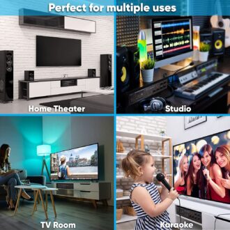 Tech-lobby Stereo Amplifier with Big LED Display/Bluetooth/MIC Input/USB/SD Card Slot/FM Radio/AUX Input/Remote Control & Built-in Equalizer with Bass, Treble & Balance Control (Model -15000).