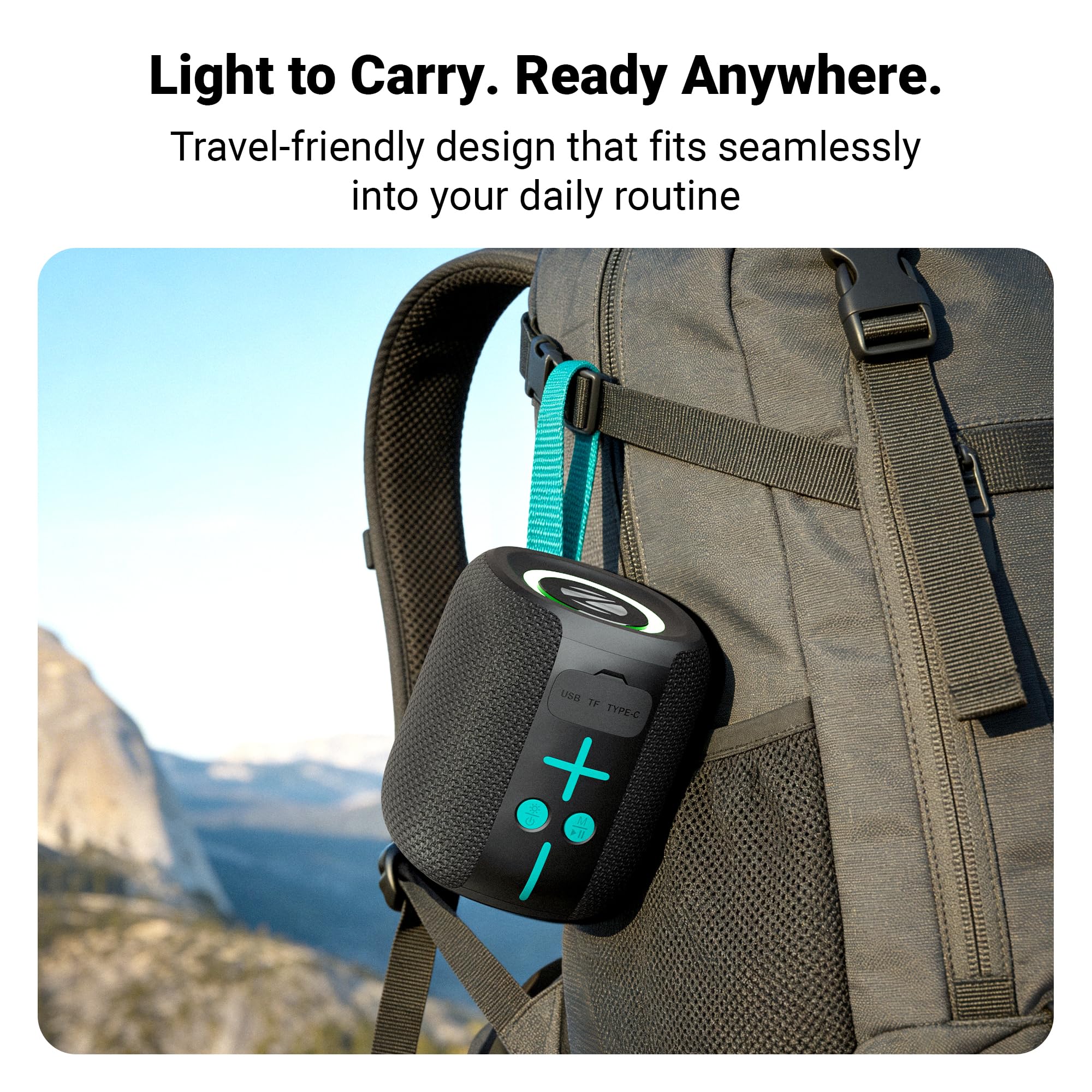 Zebronics 2026 Launch Portable Bluetooth Speaker, 5W RMS, Up to 10Hrs Playback, Passive Radiator, TWS, BT v5.4, USB & mSD, 9 RGB Modes, Splash Proof, Type-C Charging (Sonic POD 15)