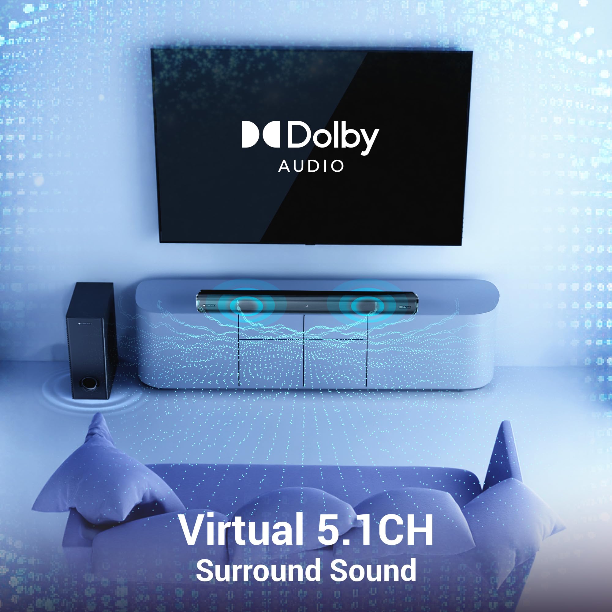 ZEBRONICS Juke BAR 6500, Dolby Soundbar, 200 Watts, Virtual Surround Sound, Dolby Audio, Dual Driver Soundbar, 5.25" Subwoofer, Bluetooth | HDMI (ARC) | Optical | USB | AUX - Image 5