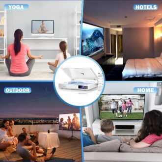 Mini DVD Player for TV, 1080P HD Small DVD Player with All Region Free, HDMI & RCA Output, USB Input, NTSC/PAL, Remote Control Included, White