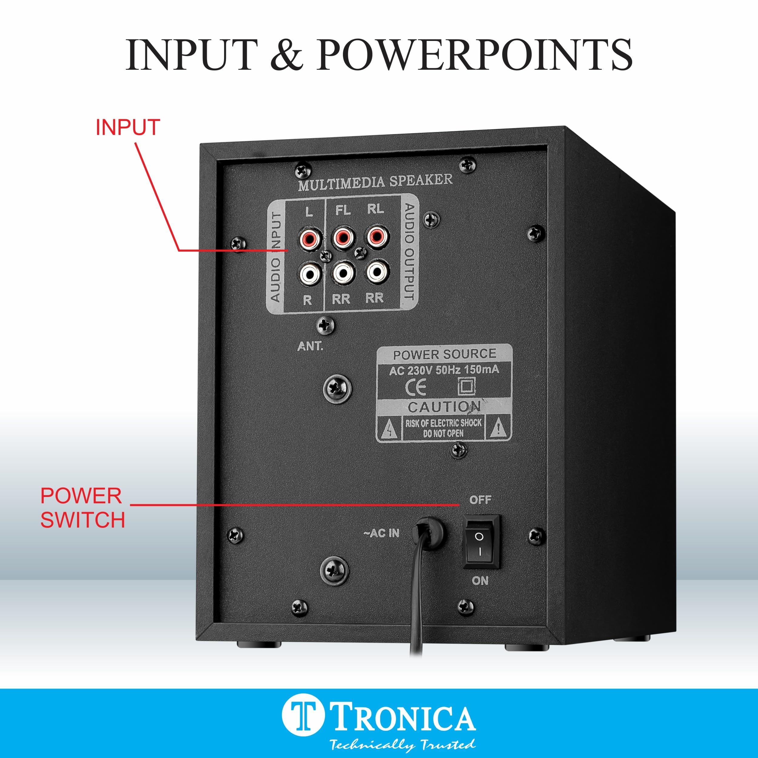 Tronica Super King 3.1 Channel 35W Complete Bluetooth Home Theatre System with Subwoofer, Remote Control, Aux,Pen Drive,FM & Smart TV Support - Image 6