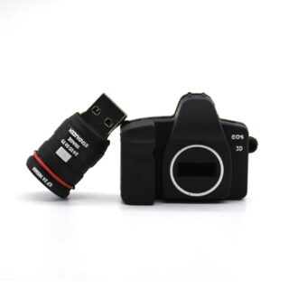SippyTales ~Camera Shaped USB Flash Drive, Black, 2.0, Storage Device, Novelty Photography Gift, High Speed Data Transfer, for Laptop, Car, Home (32, GB)