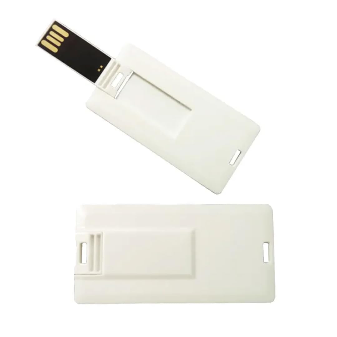 SippyTales~ Mini Credit Card Style USB Flash Drive, White, Slim & Portable Pendrive for Laptop, Desktop, Car | Ultra Thin, Wallet Friendly,|USB 2.0 Storage Device for Office, School, Personal Use 4GB