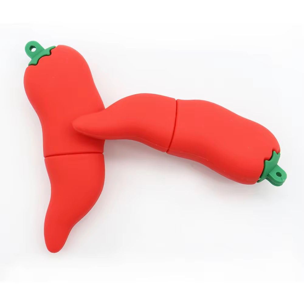 CleverlyGifted Red Chili Shaped USB Flash Drive, Silicon Rubber Housing, 2.0 Interface, 4GB-128GB Storage, Novelty Pen Drive for Data Storage (8, GB) - Image 3