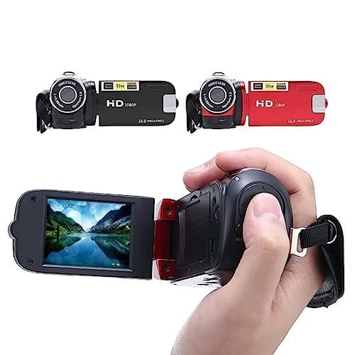 Mytechvision Digital Video Camera, Full HD 1080P Camcorder, 16x Zoom, 16MP, 3-inch Screen, Night Vision, Anti-Shake, 270 Degree Rotation, 32GB Storage, Red, for Vlogging - Image 7