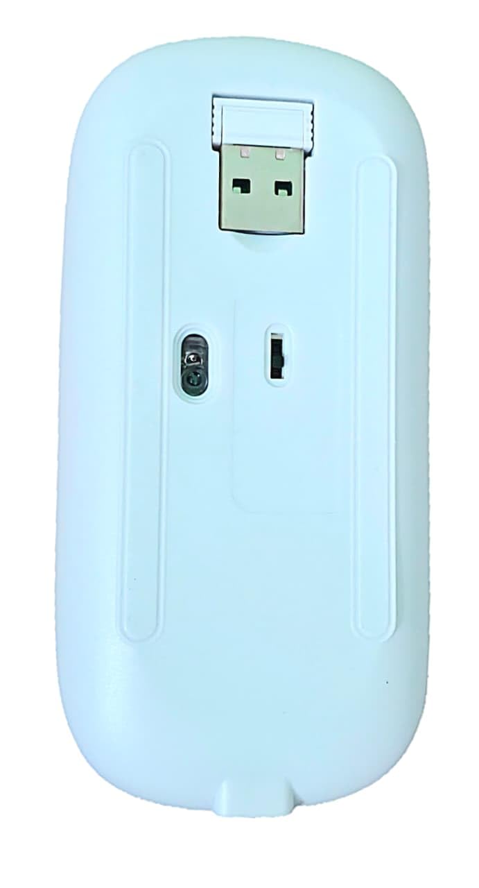 Wireless Mouse, Bluetooth and 2.4G Dual Mode, Rechargeable (White) - Image 3