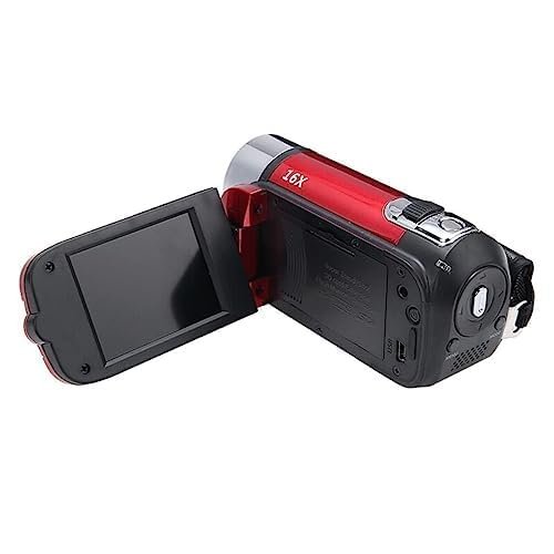Mytechvision Digital Video Camera, Full HD 1080P Camcorder, 16x Zoom, 16MP, 3-inch Screen, Night Vision, Anti-Shake, 270 Degree Rotation, 32GB Storage, Red, for Vlogging - Image 6