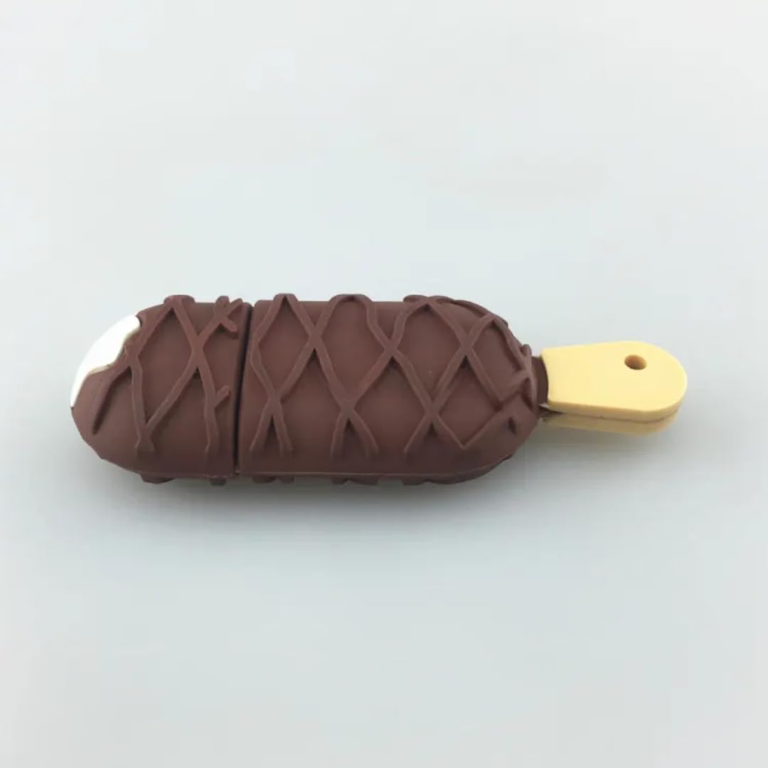 SippyTales~Cute Ice Cream Shape USB Flash Drive 2.0 | Chocolate Design Rubber Pendrive| High Speed, Waterproof, Plug & Play, Cartoon Memory Stick for Laptop, Car, Gift Use (32, GB) - Image 3