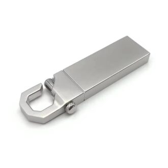 CleverlyGifted® 16GB Metal USB Flash Drive with Hook Design | Silver | Compact Portable Pen Drive for Laptop, PC, Car Audio | USB 2.0, Speed up to 10Mbps