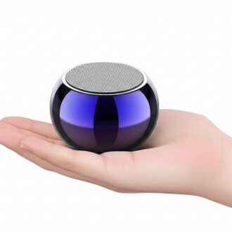 Ultra Mini Wireless Bluetooth Speaker with Heavy Metal Electroplating Round Speaker | Wireless Power Button Controlled, Long Lasting Battery & Quick Charge Pack of 1 (Multicolor)