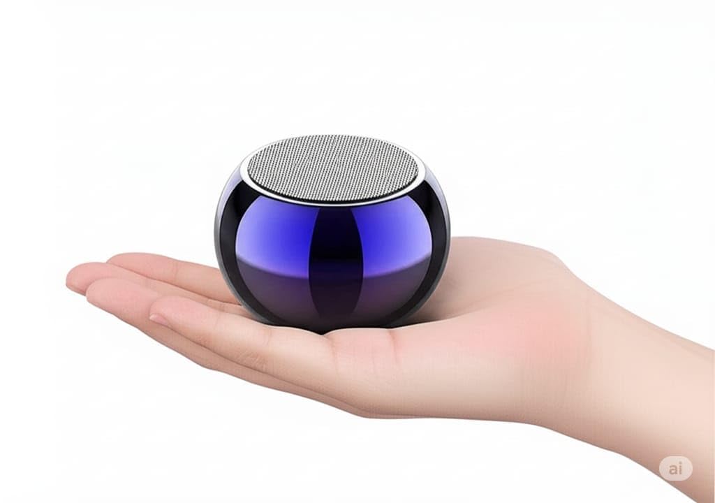 Ultra Mini Wireless Bluetooth Speaker with Heavy Metal Electroplating Round Speaker | Wireless Power Button Controlled, Long Lasting Battery & Quick Charge Pack of 1 (Multicolor)