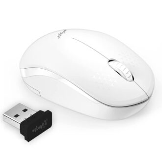 EPLUGIT Wireless Mouse WM111, 2.4Ghz Technology Mice with USB Nano Receiver Portable Computer Mouse for PC, Laptop & Tablet | (Pure White)