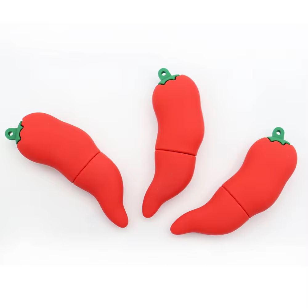CleverlyGifted Red Chili Shaped USB Flash Drive, Silicon Rubber Housing, 2.0 Interface, 4GB-128GB Storage, Novelty Pen Drive for Data Storage (8, GB) - Image 4
