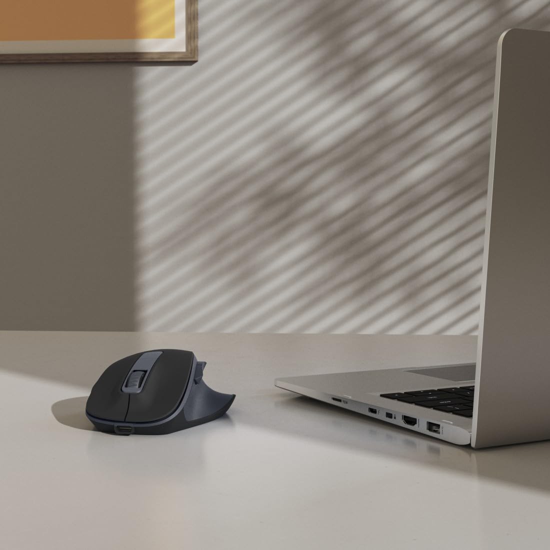 Wireless Rechargeable Mouse with Battery, Ergonomic Shape, 6 Buttons, 800/1200/1600 DPI, AI Assistant, 2.4 GHz, Ideal as Computer Mouse, Laptop Mouse, Black - Image 7