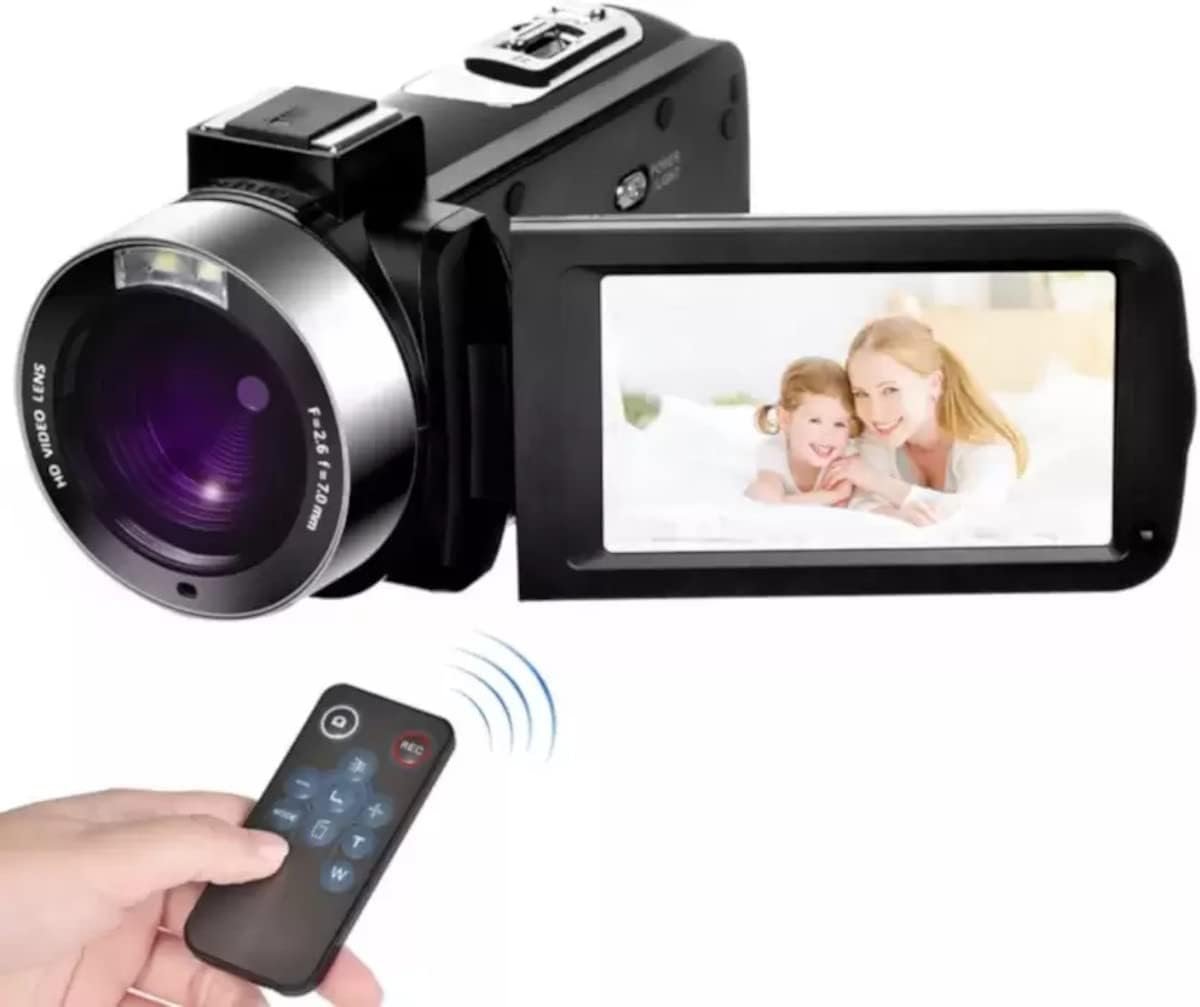 Digital 4K Video Camera Camcorder, 30MP with 16X Zoom, 3.0-Inch IPS Touch Screen, Wi-Fi, Night Vision, 32GB Storage, Remote Control for YouTube Vlogging, Black - Image 4