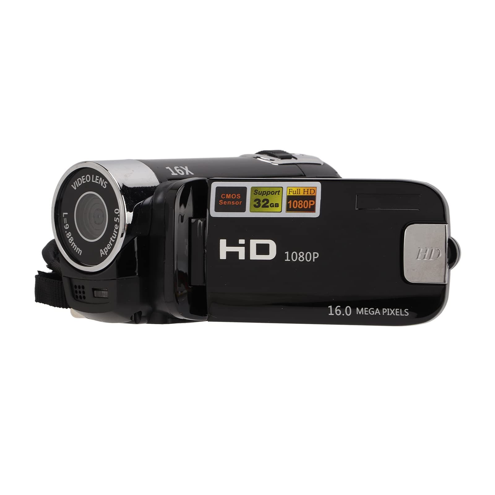 Video Camera Camcorder, 270° Rotatable LCD Screen 16X Zoom, 4K 1080P HD Recording, USB Interface, for Vlogging and YouTube Videos (Black) - Image 2