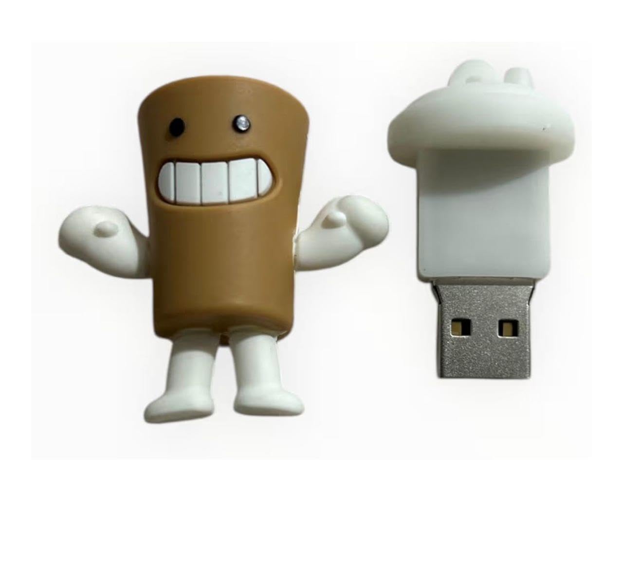 SippyTales~Coffee Cup USB Flash Drive, Novelty Cartoon Design,Brown and White Memory Stick Keychain, 2.0 Pen Drive, for School, Home, Gifting, Speed Upto 15MBPS (16, GB) - Image 2