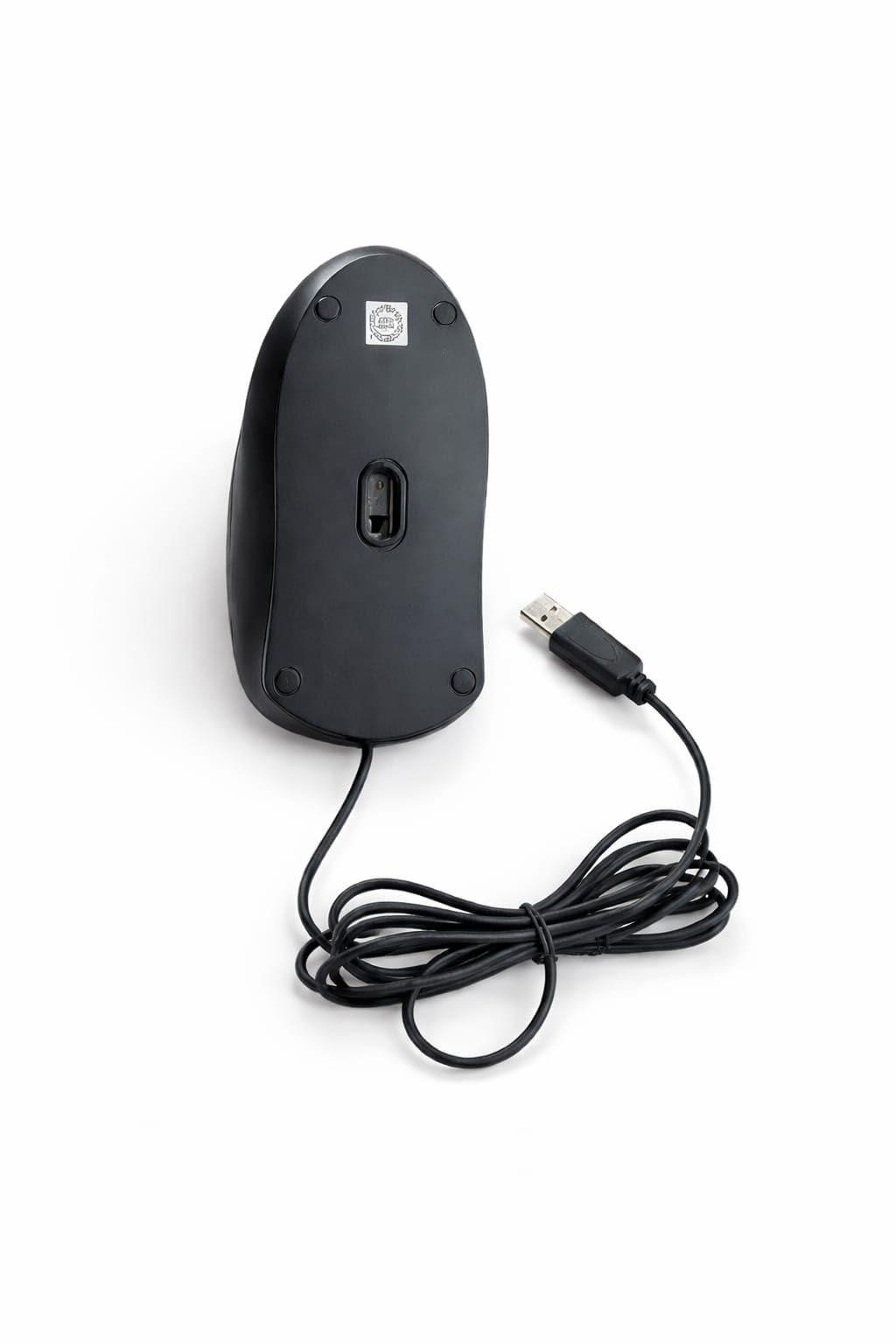 Wired USB Optical Mouse, Black, Ergonomic Design, Plug & Play, Compatible with Laptop & Desktop - Image 2