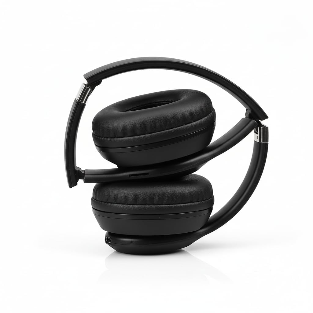 NakshSales Wireless Bluetooth Headphones with Deep Bass Stereo Sound, Foldable Over-Ear Design, Soft Cushioned Earpads & Built-in Mic for Music, Online Classes & Travel, Calls - Image 5