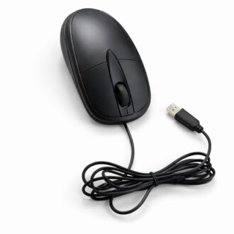 Wired USB Optical Mouse, Black, Ergonomic Design, Plug & Play, Compatible with Laptop & Desktop