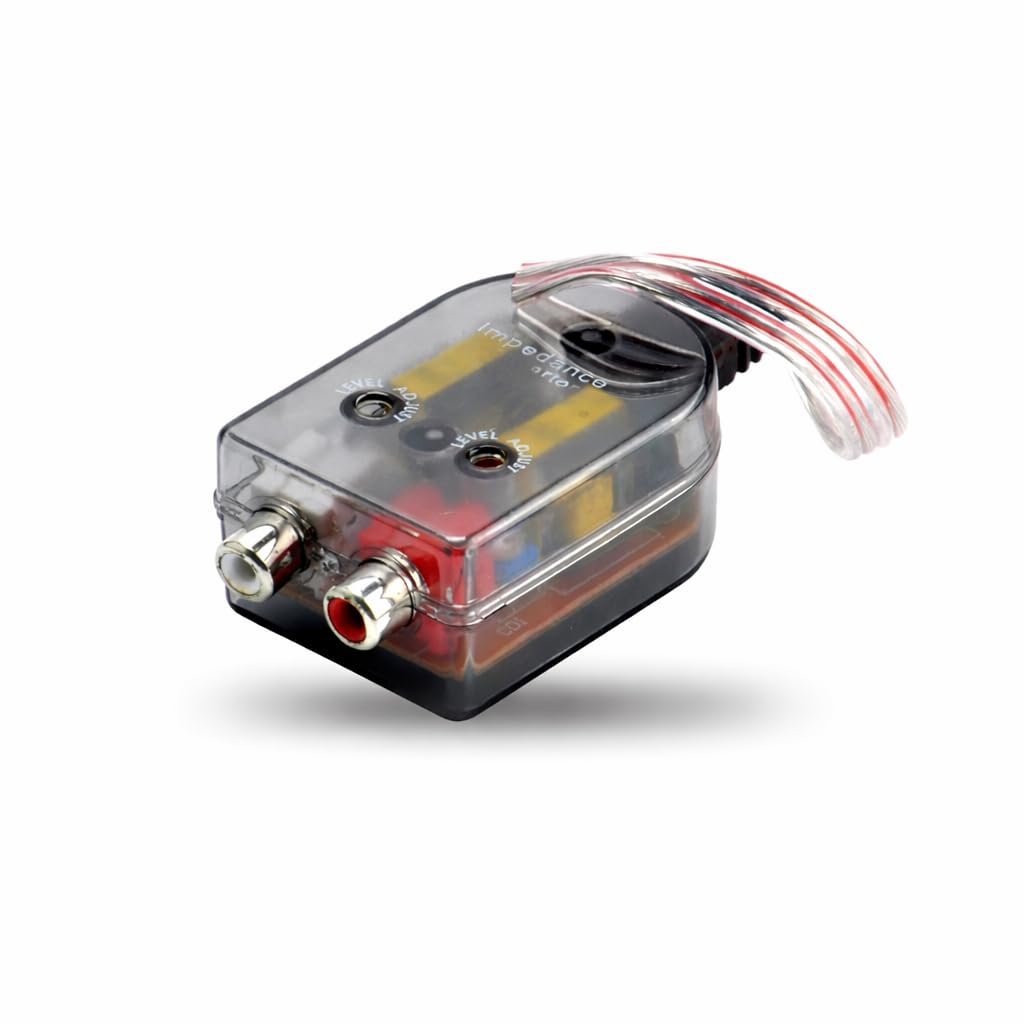 Universal Car Hi-Low Converter with Noise Filter, Adjustable RCA Output, Amplifier Subwoofer Audio Adapter