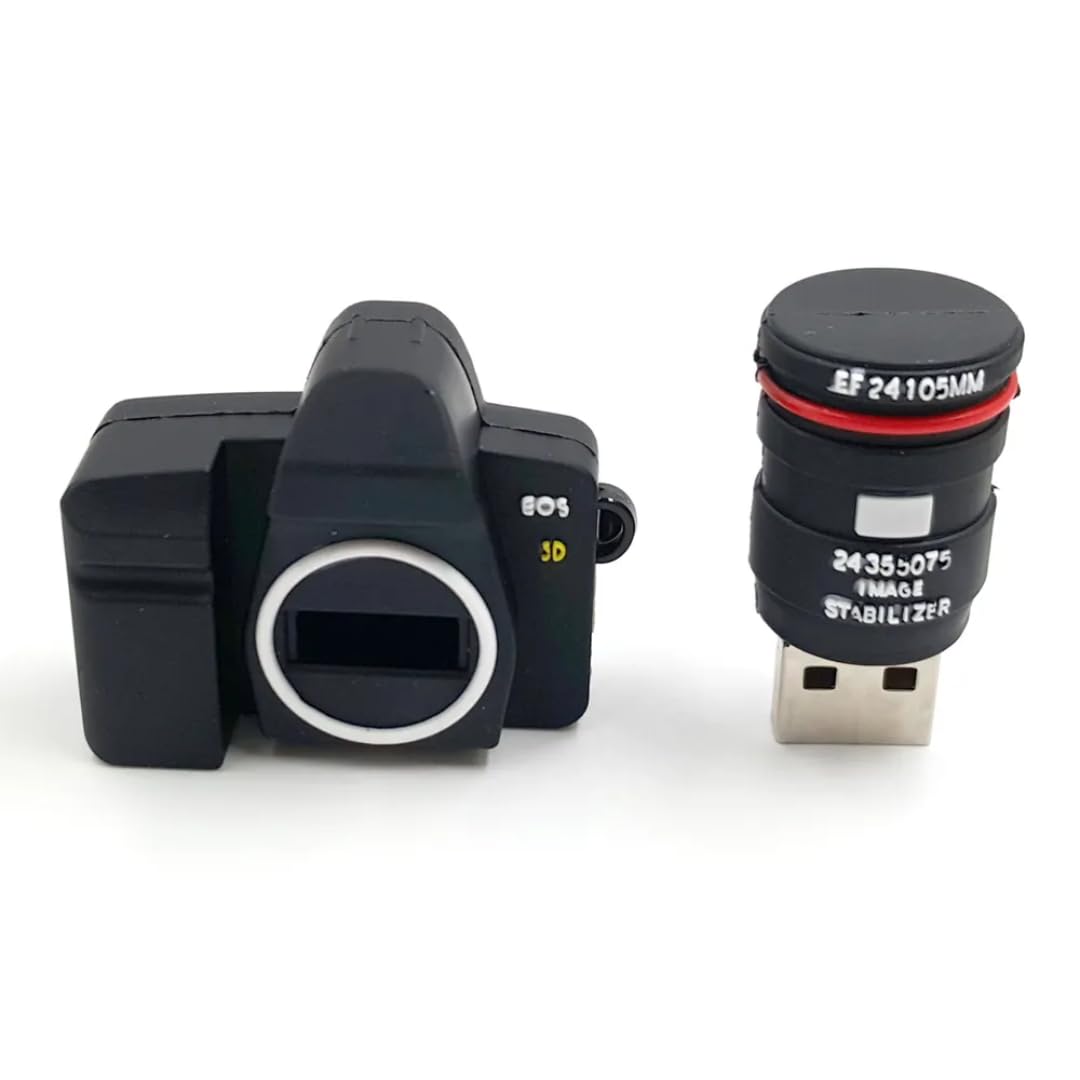 SippyTales ~Camera Shaped USB Flash Drive, Black, 2.0, Storage Device, Novelty Photography Gift, High Speed Data Transfer, for Laptop, Car, Home (32, GB) - Image 4