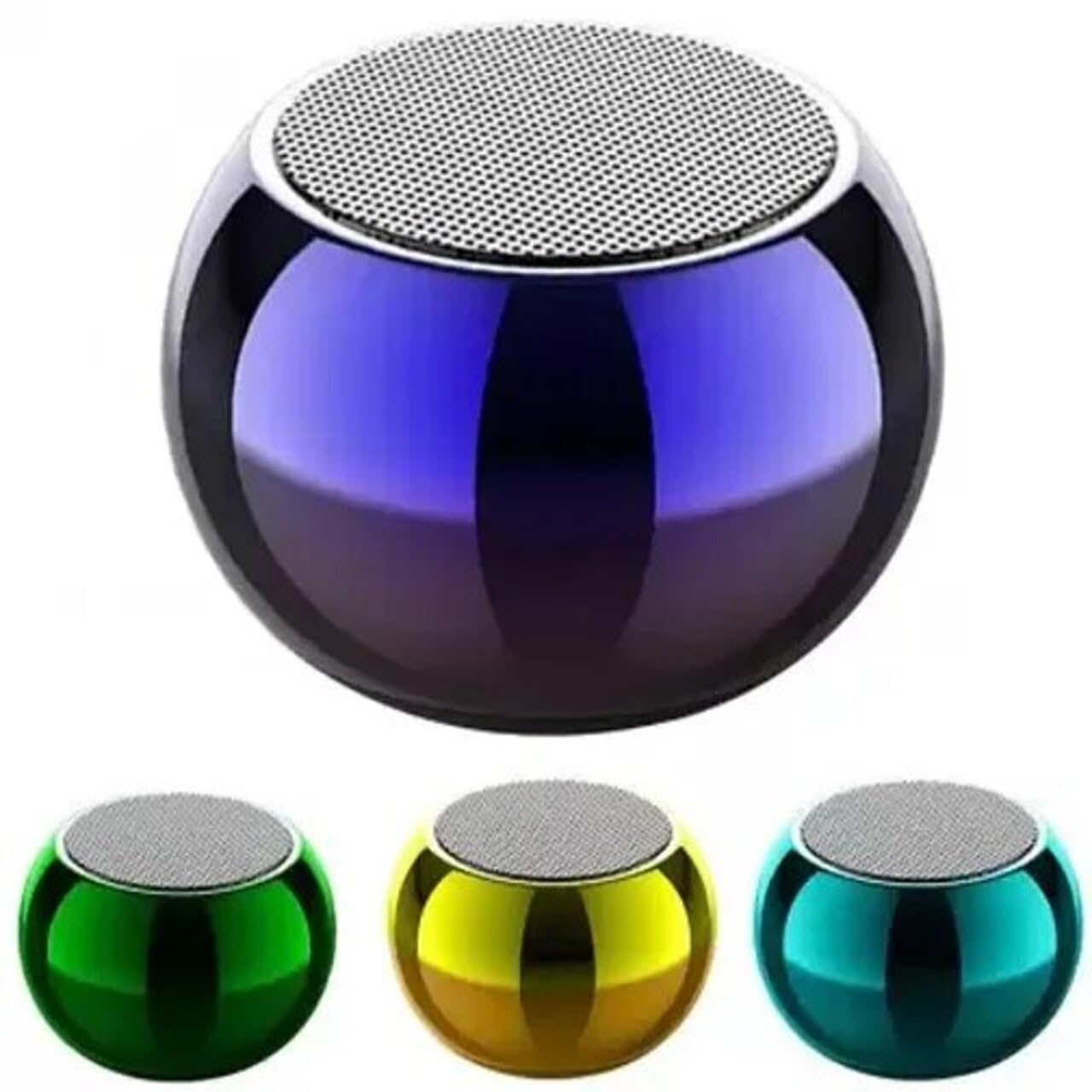 Round Mini Speaker Boost 4 Colourful Wireless Bluetooth Speaker, Mini Electroplating Round Steel, Random Colour (Pack of 1) - Image 3